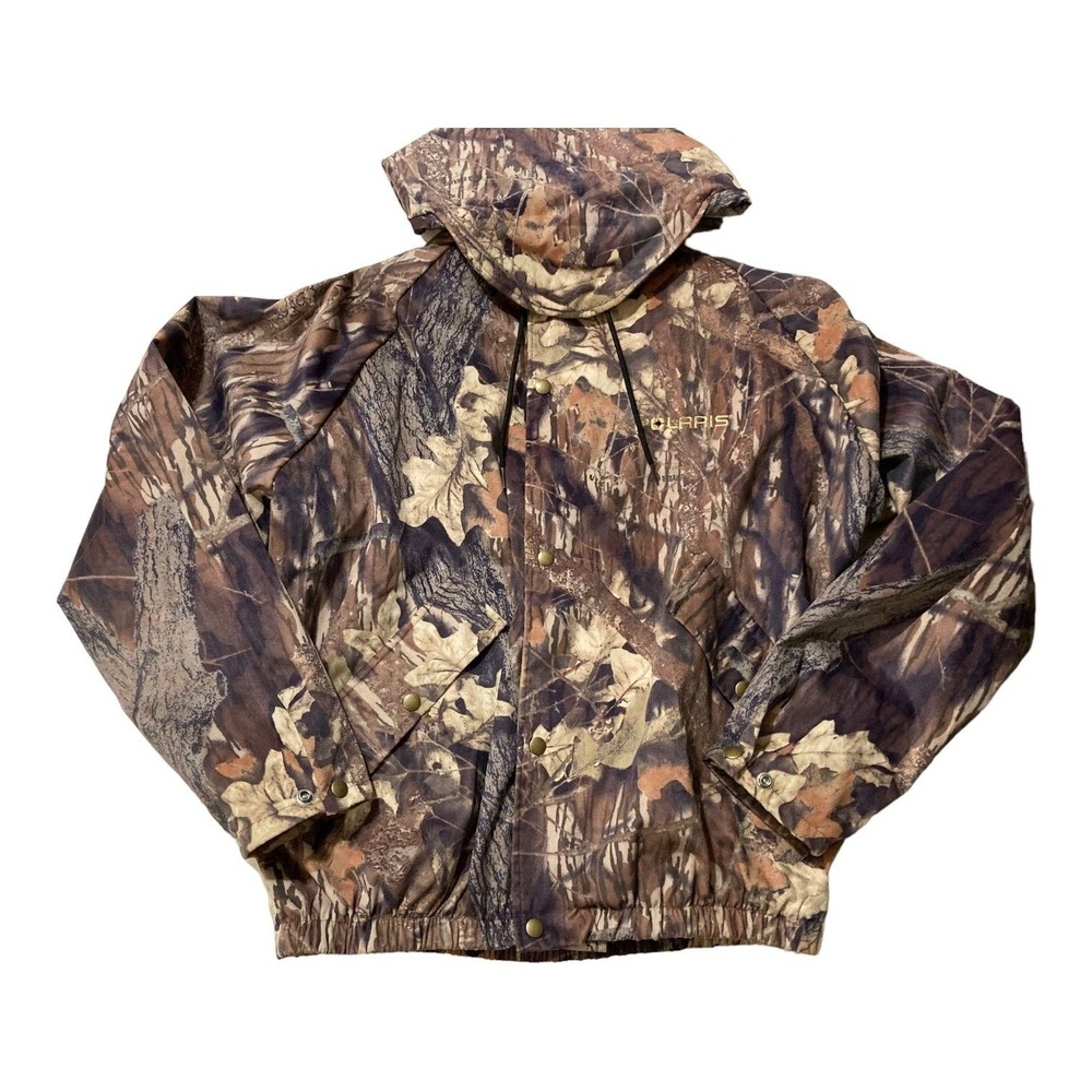 Polaris Silent Water Shed Hooded Jacket Mens LG Mossy Oak Break up Camo Hunting
